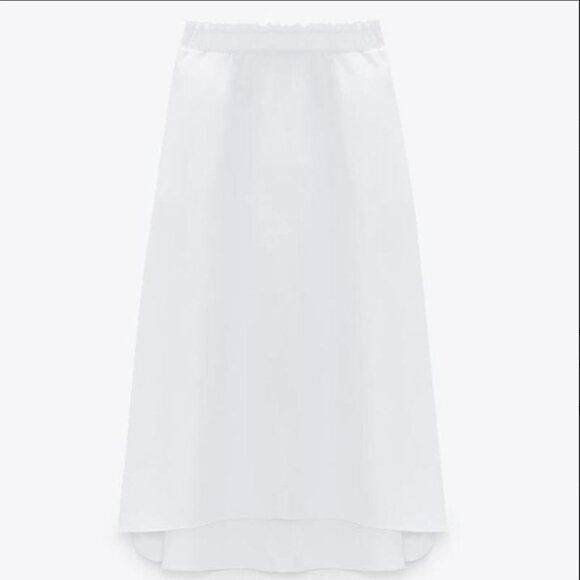 Zara white Poplin high waisted Midi Skirt Size L NEW WITH TAG! - Picture 9 of 11